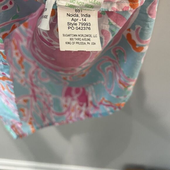 Lilly Pulitzer Courtney Tunic Dress Women's Small Jellies Be Jammin 3/4 Sleeve - Picture 6 of 9